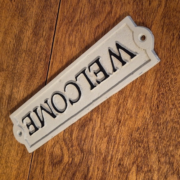 ABBOTT Cast Iron "Welcome" Sign Home Decor - Picture 6 of 15